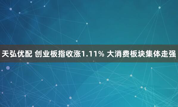天弘优配 创业板指收涨1.11% 大消费板块集体走强